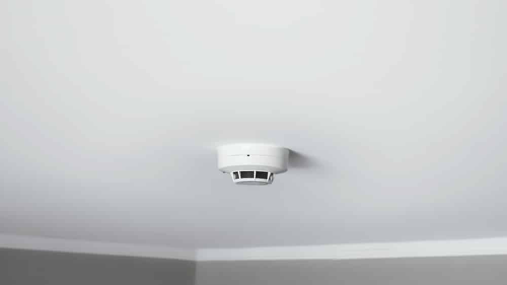 Smoke,Detector,Sensor,On,Ceiling.,Indicator,Of,Fire.,House,Security