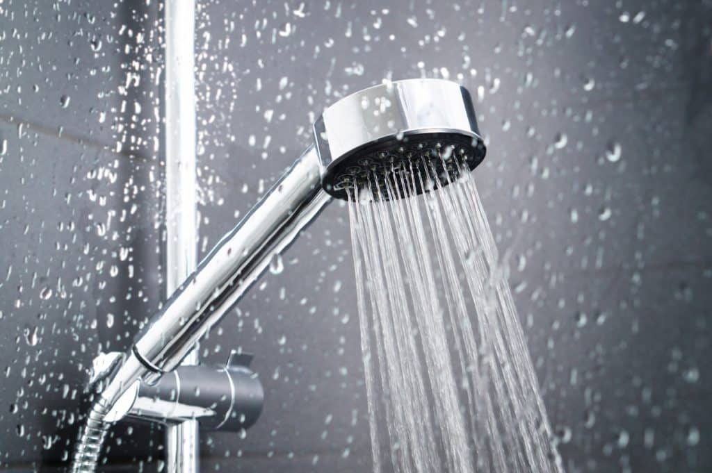 Water running from shower head